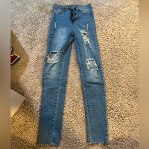 Ripped skinny jeans from shein